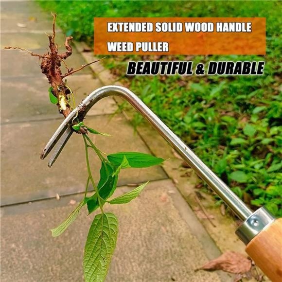 Weed Puller with V-Shape Hook Gardening Hand Tools 16-Inch Weed Remover Tool - Picture 2 of 6